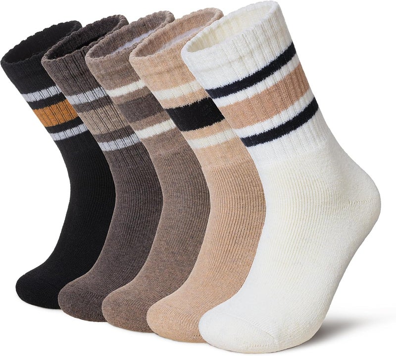 Velice Merino Wool Socks for Women 5 Pairs Warm Winter Hiking Thick Thermal Cozy Boot Work Soft Ladies Crew Socks - Image 1